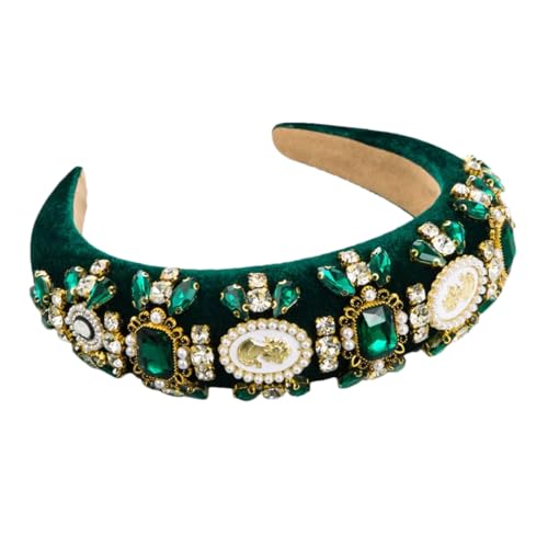 Luxuriöses Damen-Stirnband aus Fleece, mit Diamanten, Perlenschwamm, modisches Haar-Accessoire, Haarband von Generisch