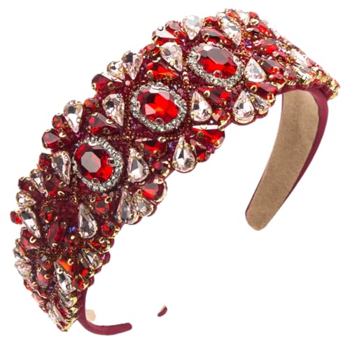 Luxuriöses farbiges Damen-Stirnband mit Diamanten, breiter Rand, glänzendes Haar-Accessoire, modisches Haarband von Generisch