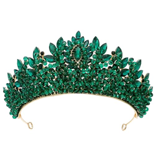 Luxuriöses handgefertigtes Diadem für Damen, Kristall-Perlen, Brautschmuck, Strass, Diadem Hochzeit, Kopfschmuck, Haarschmuck, Tiaras, Diadem Diademe für Damen, Haar-Accessoire, goldfarben von Generisch