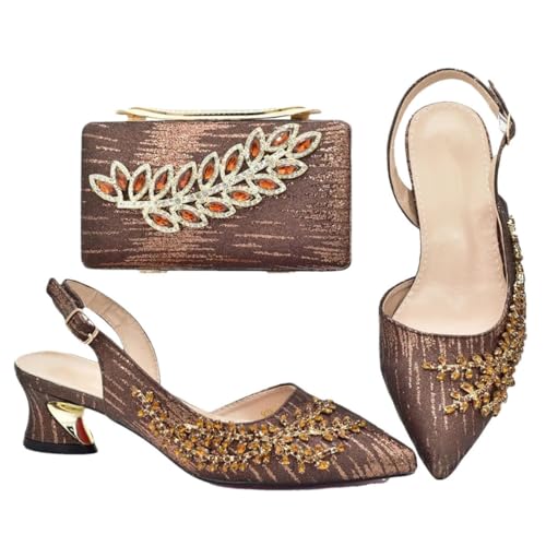 Luxuriöses italienisches Schuhbeutel-Set für Damen, verziert mit Strasssteinen, afrikanische Hochzeit, Schuhbeutel-Set von Generisch