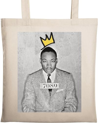 M. Luther King Mug Shot Tragetasche aus natürlicher ökologischer Baumwolle beige M. Luther King Mug Shot Tragetasche aus natürlicher ökologischer Baumwolle beige von Generisch