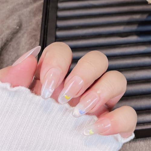 M113-XS Fingernägel, handgefertigt, tragbar, bunt, herzförmig, glänzend, für Damen und Mädchen, 10 Stück von Generisch