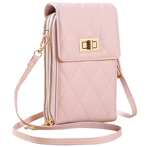 MINGHOO Damen Geldbörse Handytasche zum Umhängen PU Leder Crossbody-Bag Handy Schultertasche Damen Handy Portemonnaie Tasche mit Abnehmbar Schultergurt (Violett) von Generisch