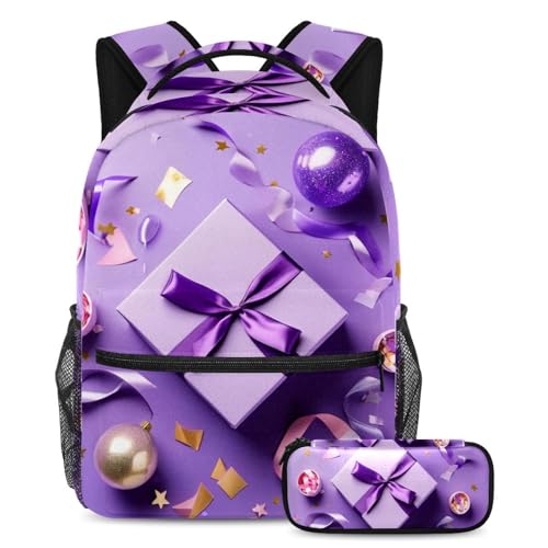 Machen Sie sich bereit für die Schule mit diesem 2-teiligen Schultaschen-Set, Rucksack für Jungen, Mädchen, Teenager, ein Muss für die Reise, Büchertasche, gelbes Geschenkmuster, Mehrfarbig Nr. 04, von Generisch