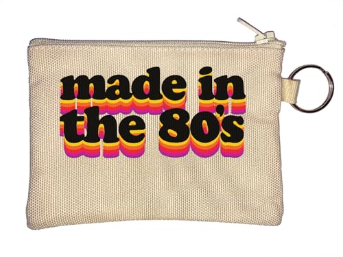 Made in The 80's 1980 Kinder-Schlüsselanhänger, Münzbörse, Beige von Generisch