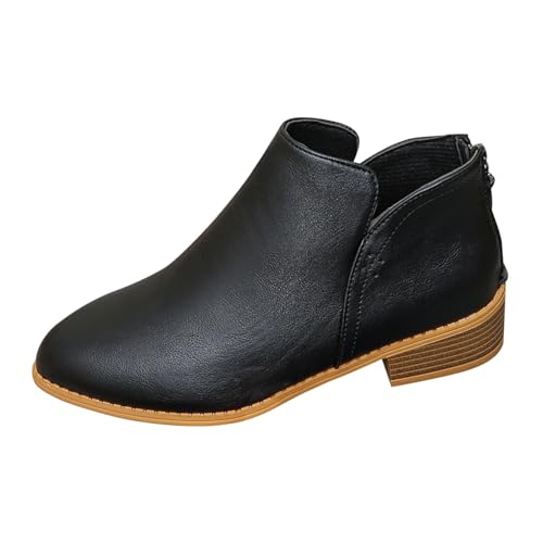 Mädchen 29 Winter Europäischer und amerikanischer Außenhandel, spitzer Reißverschluss hinten, kurze Stiefel, große Lederstiefel für Damen, einfarbig, schlankmachende Damen Mit Absatz (Black, 43) Mädchen 29 Winter Europäischer und amerikanischer Außenhandel, spitzer Reißverschluss hinten, kurze Stiefel, große Lederstiefel für Damen, einfarbig, schlankmachende Damen Mit Absatz (Black, 43) von Generisch