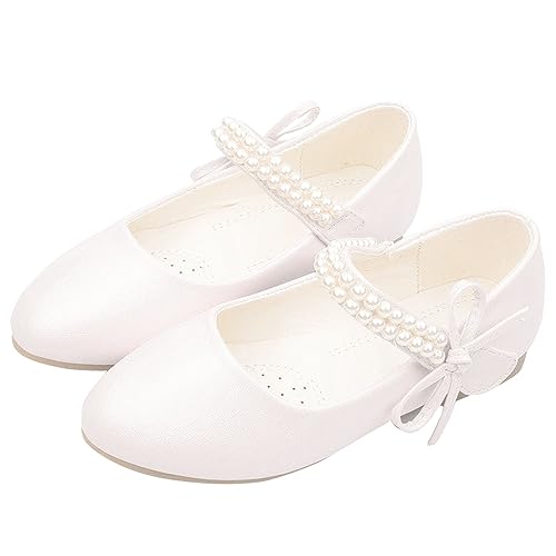 Mädchen-Einzelschuhe für, offene Zehen, Knöchelriemen, Kleidschuhe, Hochzeitsfeier, Sandalen für, Kinderschuhe rutschfeste Schuhe Baby (White, 35.5 Big Kids) von Generisch