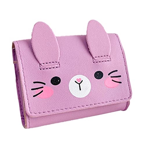 Mädchen-Handtasche, Hasen-Geldbörse, Taschen für Mädchen, Cartoon-Tier, Kleinkind, Geldbörse, PU-Leder, Schultertasche für Kinder, Kleinkinder, kleine Mädchen (lila, Einheitsgröße) von Generisch