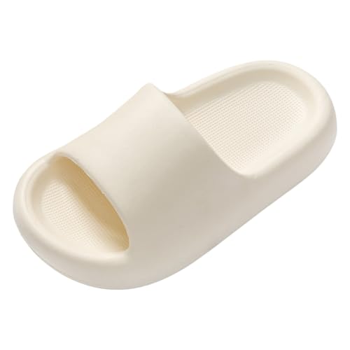 Mädchen Hausschuhe Bequeme Kinderslipper Weiche Sohlen Modische Strandschuhe Leichte Freizeitpantoffeln für Mädchen (White, 33.5 Big Kids) von Generisch