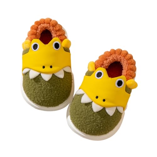 Mädchen Hausschuhe Mädchen Hausschuhe Winter Warme Fleece Gefütterte Schuhe Für Kleinkinder Kinder Gemütliche Cartoon Hausschuhe Weiche Bequeme Kinderschuhe Hausschuh Kinder (Green, Little Child) von Generisch