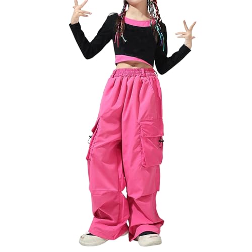 Mädchen Jogginghose - Jungen Baggy Weite Cargohose Y2k Wanderhose Y2K Hip Hop Streetwear Outdoor Activewear Hosen Winter Bequem Softshell Hosen Kleinkind Loungehose von Generisch