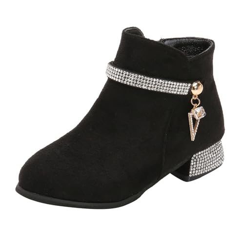 Mädchen Jungen Kinder Freizeitschuhe Mesh Weiche Sohle Atmungsaktiv Sport Kurze Stiefel Mädchen Kleid Schuhe, Schwarz , 31 EU von Generisch