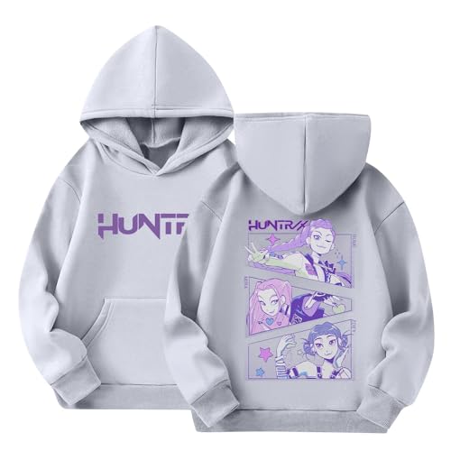 Mädchen K-pop D𝘦𝘮𝘰𝘯 H𝘶𝘯𝘵𝘦𝘳𝘴 Kapuzenpullover Hoodie Reißverschluss Langarm Einfarbig Sportlich Locker Sweatjacke Teenager Oversize Kapuzenjacke Kleidung Lange Ärmel Sweatshirt 7 Jahre von Generisch