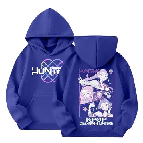 Mädchen K-pop D𝘦𝘮𝘰𝘯 H𝘶𝘯𝘵𝘦𝘳𝘴 Kapuzenpullover Hoodie Reißverschluss Langarm Einfarbig Sportlich Locker Sweatjacke Teenager Oversize Kapuzenjacke Kleidung Lange Ärmel Sweatshirt 7 Jahre von Generisch