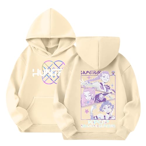 Mädchen K-pop D𝘦𝘮𝘰𝘯 H𝘶𝘯𝘵𝘦𝘳𝘴 Kapuzenpullover Hoodie Reißverschluss Langarm Einfarbig Sportlich Locker Sweatjacke Teenager Oversize Kapuzenjacke Kleidung Lange Ärmel Sweatshirt 9 Jahre von Generisch