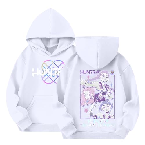 Mädchen K-pop D𝘦𝘮𝘰𝘯 H𝘶𝘯𝘵𝘦𝘳𝘴 Kapuzenpullover Hoodie Reißverschluss Langarm Einfarbig Sportlich Locker Sweatjacke Teenager Oversize Kapuzenjacke Kleidung Lange Ärmel Sweatshirt 9 Jahre von Generisch