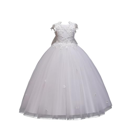 Mädchen Kleider Modische Schöne Frühling Sommer Kinder Kleid Puffy Kleid Prinzessin Kleid Mädchen Modell Laufsteg Kleid Party Kleid Mädchen Kleider Hochzeit Einschulung Festlich (White, 12-13 Years) von Generisch
