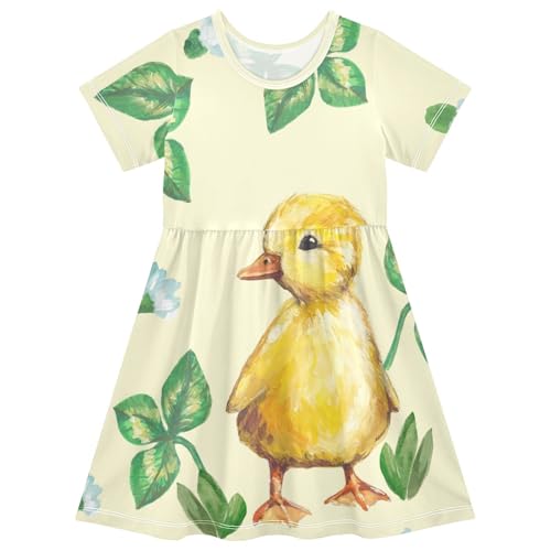 Mädchen Kleider süße Entenvogel Sommer Kleid Kurzarm Freizeit T-Shirt Kleider für Mädchen von Generisch