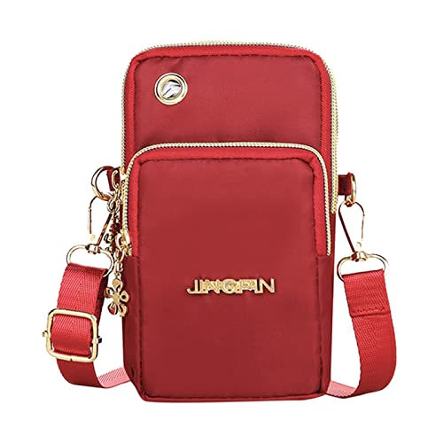 Mädchen Laufen Sport Crossbody Handytasche Telefon Arm Für Frauen Schulter Handgelenk Handyzubehör Taschen (Red, One Size) von Generisch