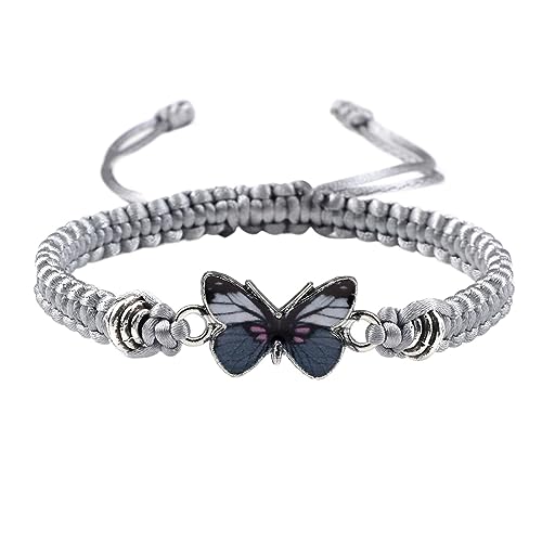 Mädchen-Ohrringe für verstellbare Schnur, Schmetterlingsarmbänder für Frauen, niedliche Schmetterlings-Charm-Armbänder, kleine Kreolen, Einheitsgröße, Drahtseil, Kein edelstein Mädchen-Ohrringe für verstellbare Schnur, Schmetterlingsarmbänder für Frauen, niedliche Schmetterlings-Charm-Armbänder, kleine Kreolen, Einheitsgröße, Drahtseil, Kein edelstein von Generisch