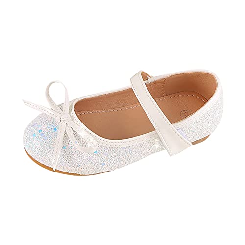 Mädchen Prinzessin Schuhe Schleife Weichen Sohlen rutschfeste Glitzer Kristall Tanzschuhe Festlich Ballerina Schuhes Kinder Abendschuhe Kinderschuhe Mädchen Mary Jane Schuhe Kleidschuhe von Generisch