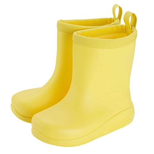 Mädchen Regenstiefel mit Rutschfester Sohle für Outdoor Aktivitäten täglichen Komfort (Yellow, 31 Little Child) von Generisch