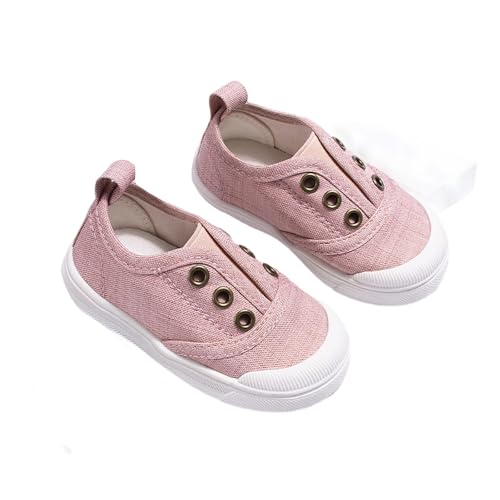 Mädchen-Sneaker Segeltuch für Kleinkinder Bequeme rutschfeste Schuhe zum Spielen Gehen im Alltag leichte lässige Kindersportschuhe (Red, 24 Toddler) von Generisch