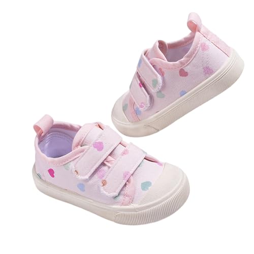 Mädchen-Sneaker für Kleinkinder Leichte Canvas-Laufschuhe mit Weicher Sohle Doppelter Klettverschluss Bequeme Freizeitschuhe für Babys Kleinkinder von 1 bis 45 Jahren Ideal für (22.5 Toddler) von Generisch