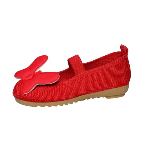 Mädchen-Sneaker für Kleinkinder atmungsaktive Mesh-Freizeitschuhe mit Schleifendesign Bequeme Leichtlaufschuhe für den täglichen Gebrauch von 3 bis 11 Jahren (Red, 32 Big Kids) von Generisch