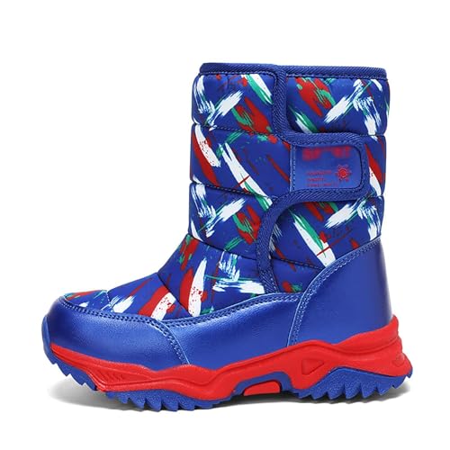 Mädchen-Stiefel Mädchen Schneestiefel Herbst und Winter Fashion Schnürstiefel Winterstiefel Herbststiefel Bequeme, weiche Sohle, Leder Profilsohle Dicke Oktoberfest Freizeit Stiefeletten von Generisch