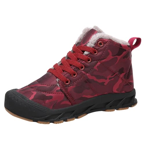 Mädchen Stiefel Modische Mädchen-Stiefel Chelsea Boot High-Top Winter Schneeschuhe Winterschuhe Bequeme, weiche Sohle, Leder Schnürstiefel mit Schnürsenkeln Oktoberfest Freizeit Stiefeletten von Generisch