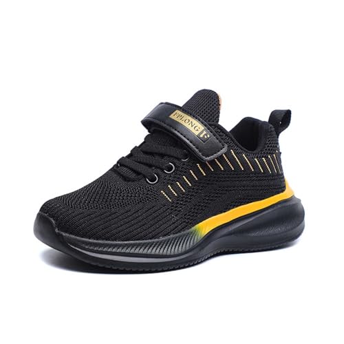 Mädchen Turnschuhe Sportschuhe Kinder Laufschuhe Hallenschuhe Sneaker Leicht Atmungsaktiv Mesh Klettverschluss rutschfest Freizeitschuhe Schule Outdoor Tennisschuhe 09 Gold 37.5 von Generisch