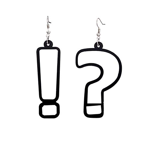 Mädchen entworfen Acryl Ausrufezeichen und Fragezeichen Ohrringe Schmuck sehr praktisch und beliebt von Generisch