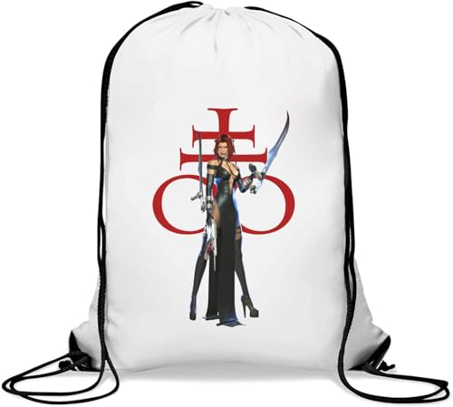 Mädchen mit zwei Schwertern Turnbeutel Casual Drawstring Bag Weiß von Generisch