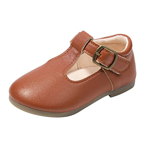 Mädchenschuhe Kleine Lederschuhe Einzelschuhe Kinder Tanzschuhe Mädchen Performance Schuhe Kinderschuhe Größe 37 Mädchen, braun, 27 EU von Generisch