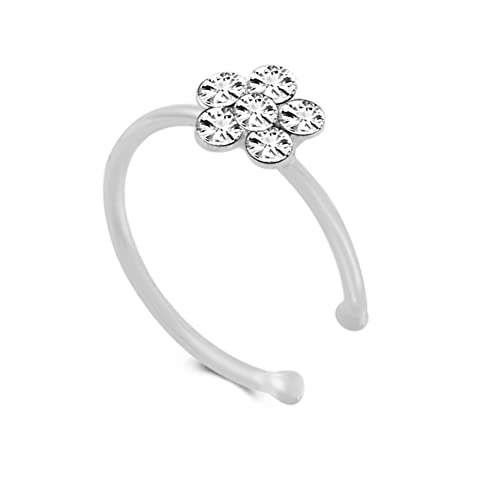 Männer Frauen Gefälschte Kristall Nase Piercing Körperschmuck Floral Nase Hoop Nasenloch Nasenring Winzige Blume Knorpel Tragus RingNützlich und stilvoll. von Generisch