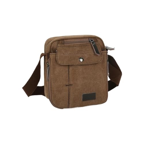 Männer Kausalen Multifunktionale Leinwand Messenger Handtasche Outdoor Schulter Reisetasche Umhängetaschen Damen Groß Schwarz (Coffee, One Size) von Generisch