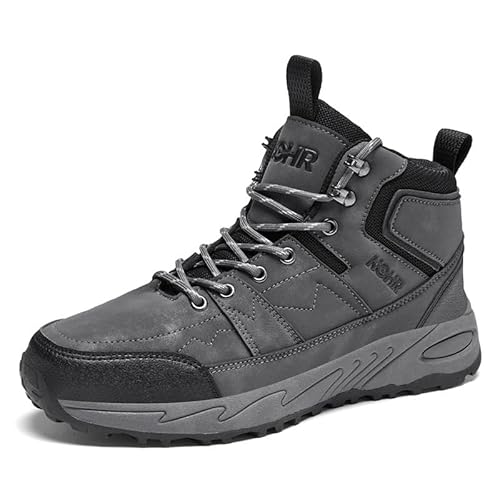 Männer Outdoor Kletterschuhe Wandern Dicker Boden Freizeitschuhe Paare Hohe Helfer Touristische Sportschuhe (Grau,42) von Generisch