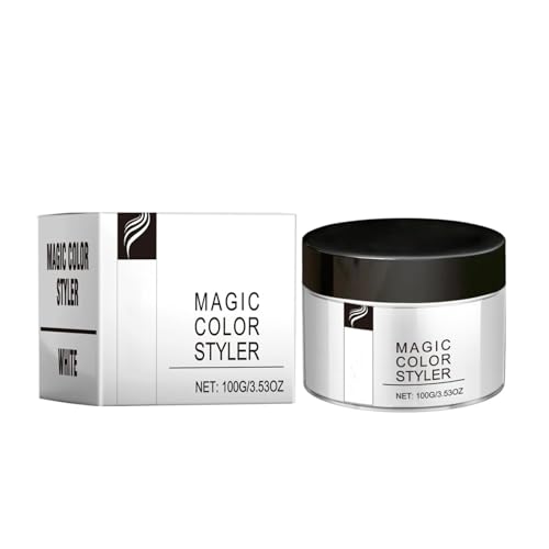 Magic Color Hair Dye, Magic Color Styler, Magic Hair Color Wax for Change Hair Color Without Damaging It, Easy Washable Hair Paint Wax for Provides Fantastic Hair Color and Coverage (White) von Generisch