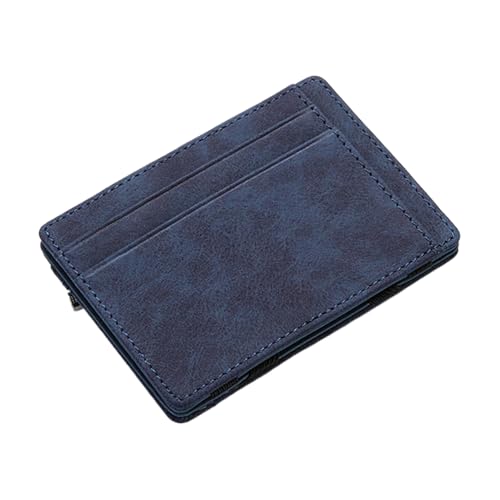 Magic Money Wallet | Schlanke Ledergeldbörse | Minimalistischer Kartenhalter | Karten und Bargeld Organizer, Geld für Männer Frauen | Langlebige, schlanke Tasche Organizer Tasche, blau, Refer to von Generisch