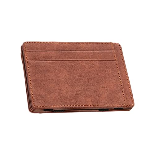 Magic Money Wallet | Schlanke Ledergeldbörse | Minimalistischer Kartenhalter | Karten und Bargeld Organizer, Geld für Männer Frauen | Langlebige, schlanke Tasche Organizer Tasche, coffee, Refer to von Generisch