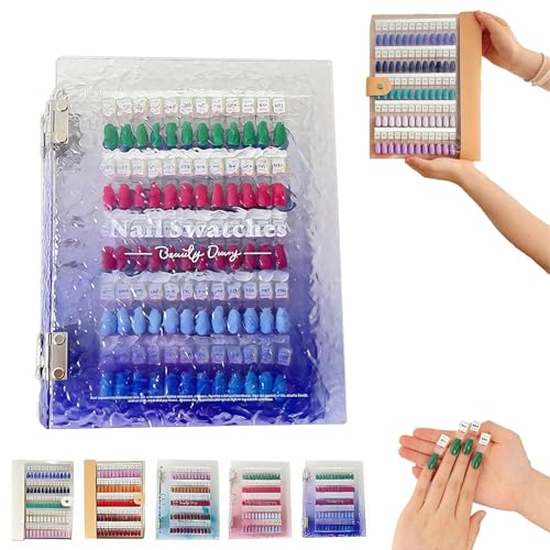Magnetic Nail Swatches Book, 120/180/240 Nail Color Display, Professional Removable Magnet Organizer with Nail Book for Manicurists & Salon Design (Gradient Dark Blue,240Pcs) von Generisch