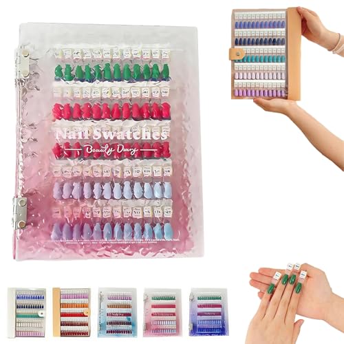 Magnetic Nail Swatches Book, 120/180/240 Nail Color Display, Professional Removable Magnet Organizer with Nail Book for Manicurists & Salon Design (Gradient Red,120Pcs) von Generisch