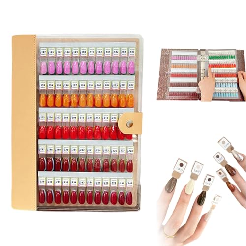 Magnetic Nail Swatches Book, 120/180/240 Nail Color Display Book, Magnet Blank Nails Organizer Storage, Easy Preview, Nails Art Salon Design Display Booklet for Manicurist (Aprico,120Pcs) von Generisch