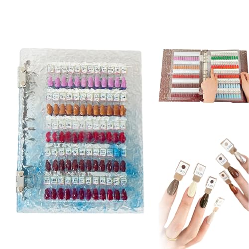 Magnetic Nail Swatches Book, 120/180/240 Nail Color Display Book, Magnet Blank Nails Organizer Storage, Easy Preview, Nails Art Salon Design Display Booklet for Manicurist (Blue,180Pcs) von Generisch