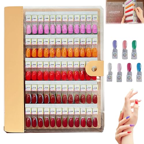 Magnetic Nail Swatches Book, 2025 New Nail Color Display Book, Professional Magnet Removable Blank Nails Sample Display Organizer, Nails Art Salon Design Booklet for Manicurist (Apricot,240pc) von Generisch