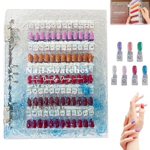Magnetic Nail Swatches Book, 2025 New Nail Color Display Book, Professional Magnet Removable Blank Nails Sample Display Organizer, Nails Art Salon Design Booklet for Manicurist (Blue,120pc) von Generisch
