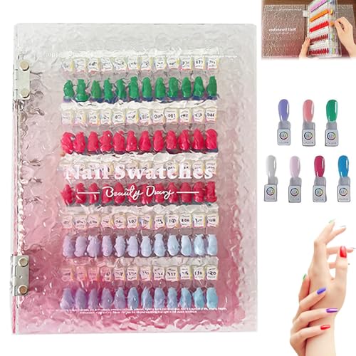 Magnetic Nail Swatches Book, 2025 New Nail Color Display Book, Professional Magnet Removable Blank Nails Sample Display Organizer, Nails Art Salon Design Booklet for Manicurist (Pink,120pc) von Generisch