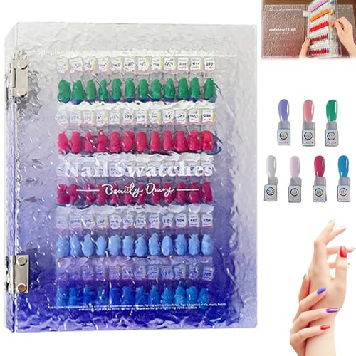 Magnetic Nail Swatches Book, 2025 New Nail Color Display Book, Professional Magnet Removable Blank Nails Sample Display Organizer, Nails Art Salon Design Booklet for Manicurist (Purple,120pc) von Generisch