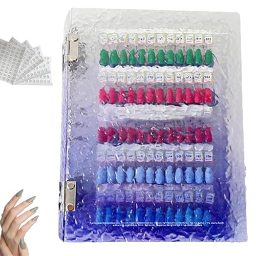 Magnetic Nail Swatches Book, 2025 New Nails Color Display Book, 120/180/240 Magnetic Nail Polish, Magnet Blank Nails Organizer Storage, Art Salon Design Booklet for Manicurist (Purple,180Pcs) von Generisch